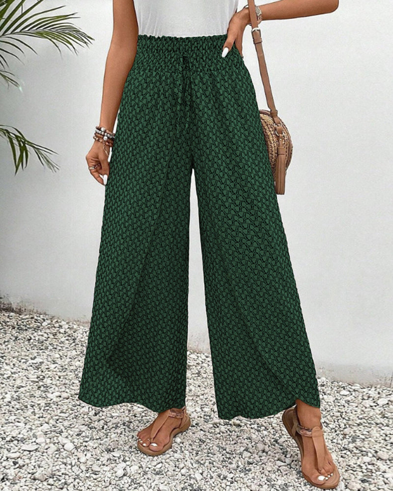 Stijlvolle Luchtige Broek Met Print En Wijde Pijpen