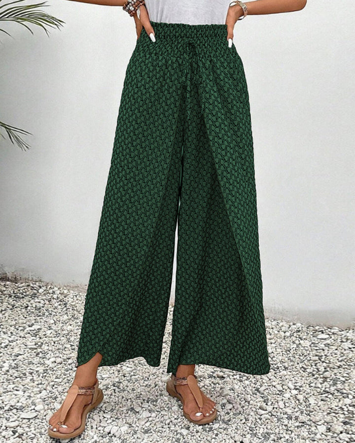 Stijlvolle Luchtige Broek Met Print En Wijde Pijpen
