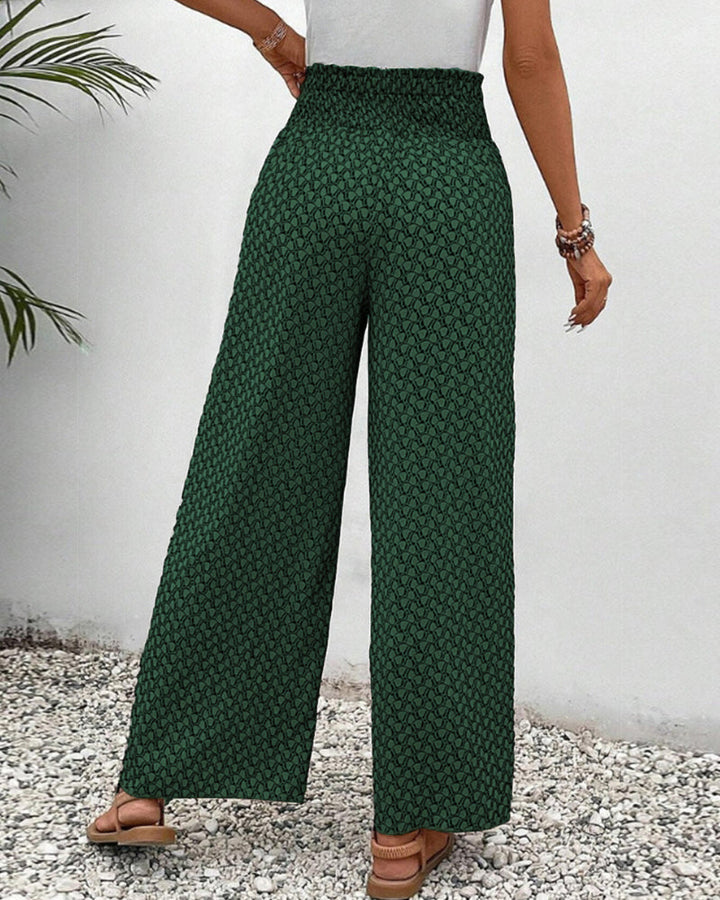 Stijlvolle Luchtige Broek Met Print En Wijde Pijpen