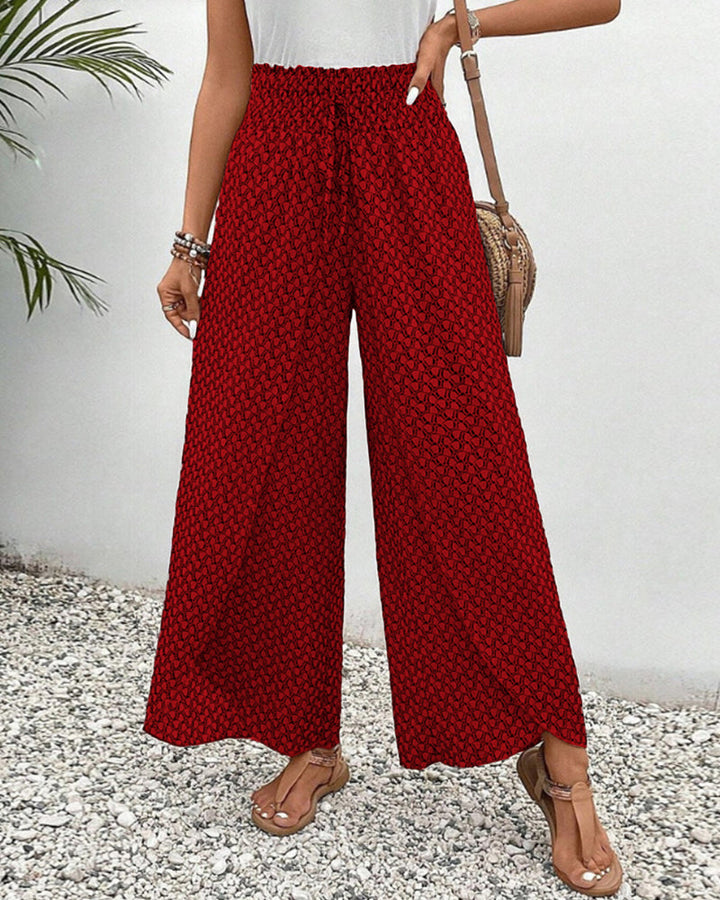 Stijlvolle Luchtige Broek Met Print En Wijde Pijpen