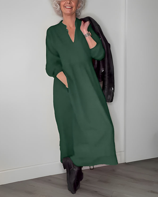 Elegante Maxi Cocktailjurk Met Lange Mouwen Voor Vrouwen