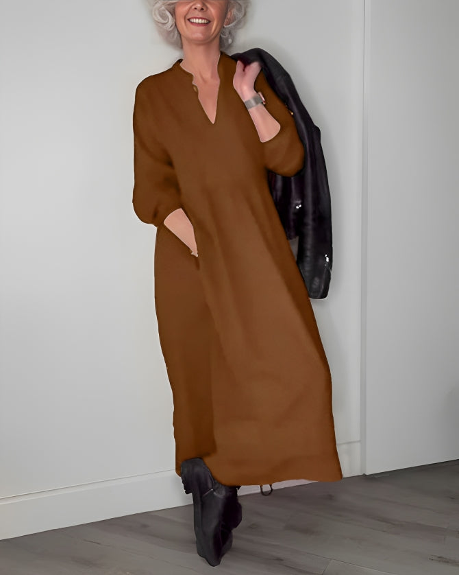 Elegante Maxi Cocktailjurk Met Lange Mouwen Voor Vrouwen