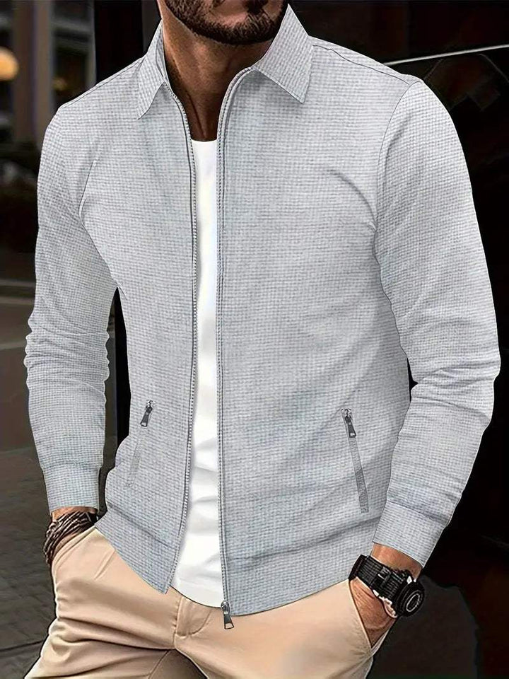 Heren Overshirt - Casual Chic - Textuur, Opstaande Kraag - Perfect voor Dagelijkse Gebruik