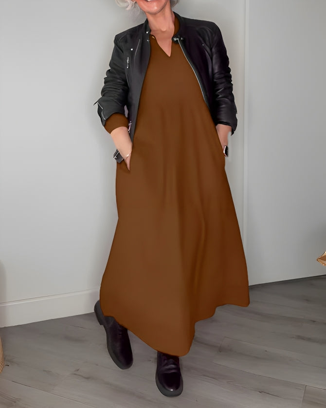 Elegante Maxi Cocktailjurk Met Lange Mouwen Voor Vrouwen