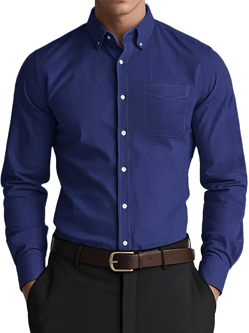 Casual overhemd met mandarin collar