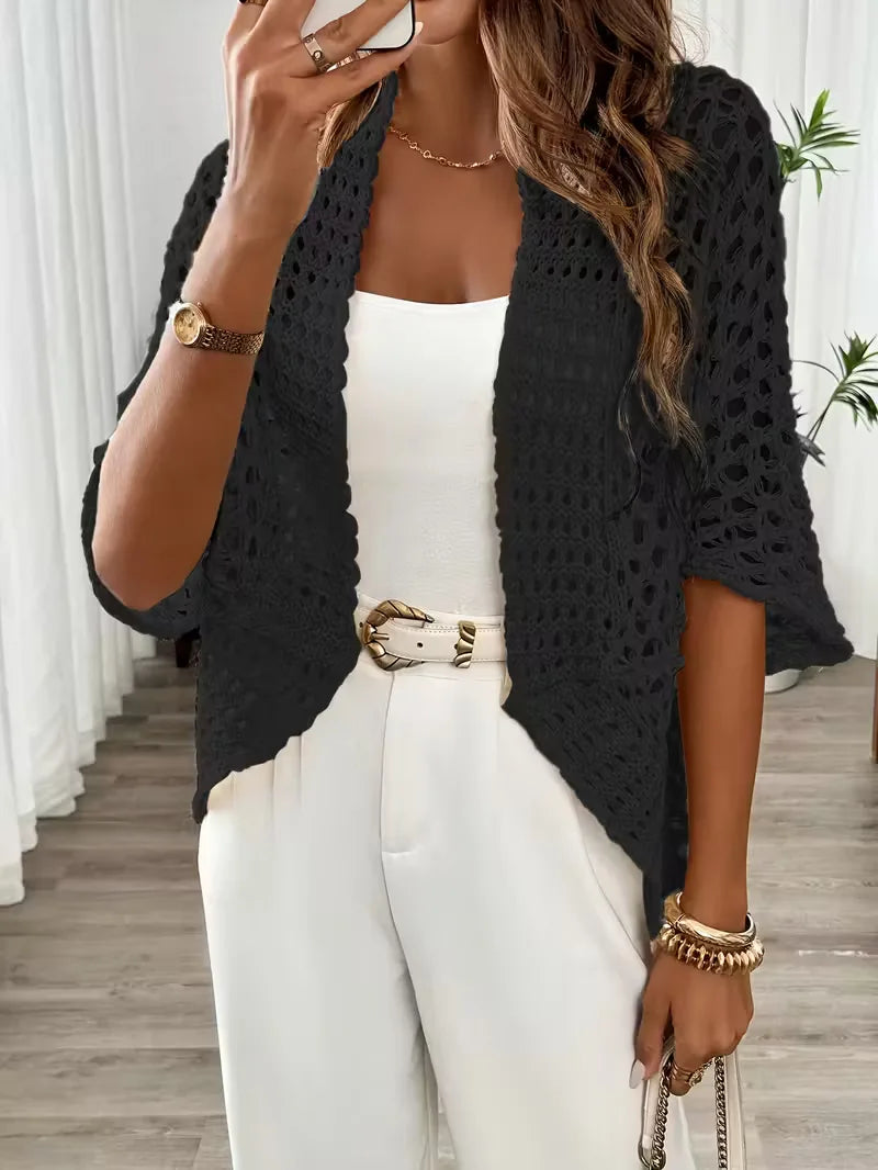 Oversized cardigan met hollow-out design