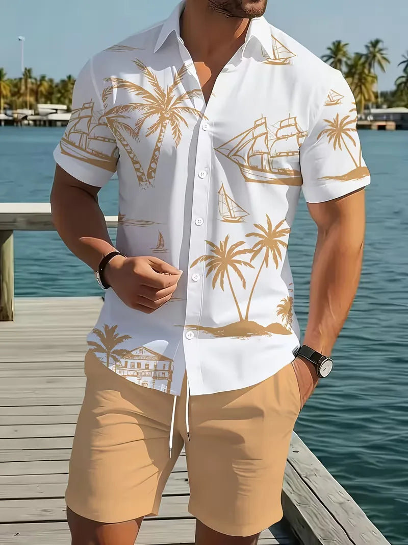 Set met tropische print