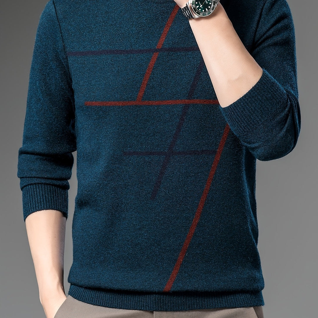 Trui Merinowol Heren - Stijlvolle Herfstkleding - Streep - Regular Fit - Puento Fortade - TP - Essential