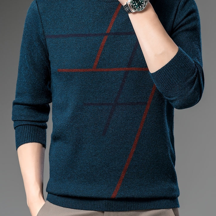 Trui Merinowol Heren - Stijlvolle Herfstkleding - Streep - Regular Fit - Puento Fortade - TP - Essential