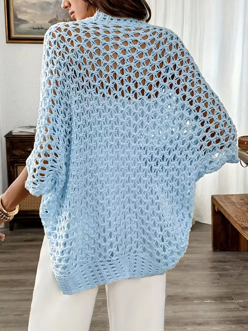 Oversized cardigan met hollow-out design