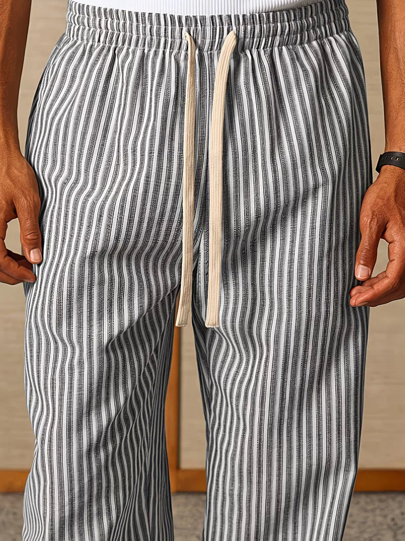 Gestreepte joggers met brede fit