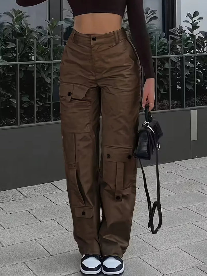 Cargo broek met hoge taille
