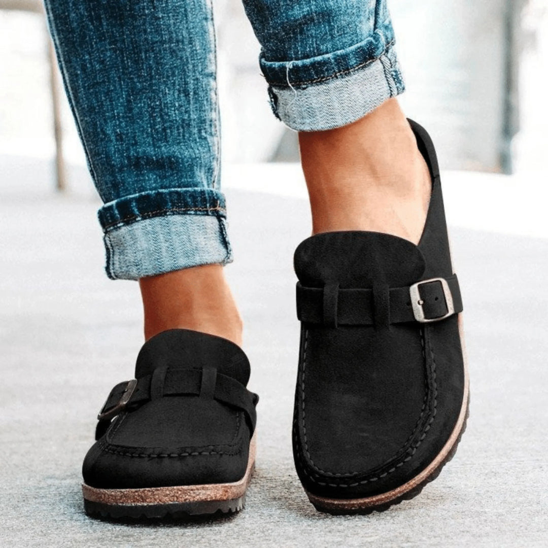 Comfortabele Orthopedische Clogs Met Kurkzool En Gesp Voor Dames