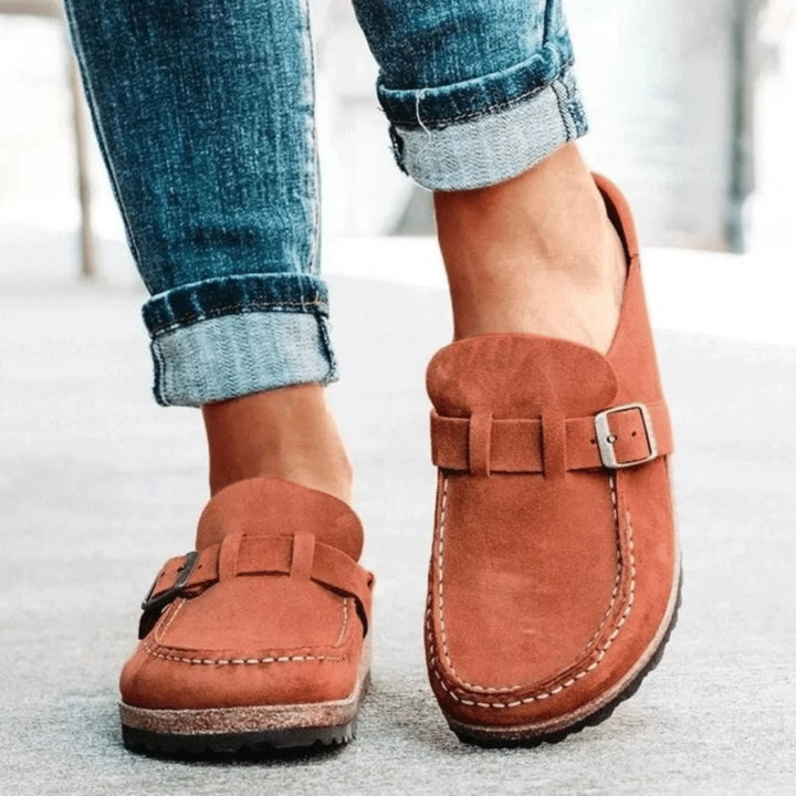 Comfortabele Orthopedische Clogs Met Kurkzool En Gesp Voor Dames