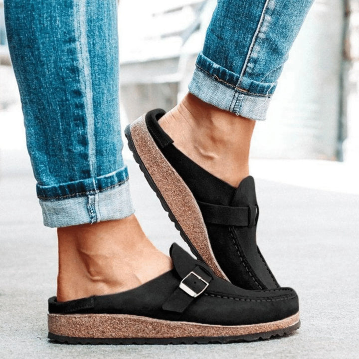 Comfortabele Orthopedische Clogs Met Kurkzool En Gesp Voor Dames