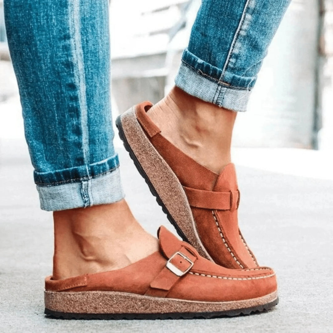 Comfortabele Orthopedische Clogs Met Kurkzool En Gesp Voor Dames