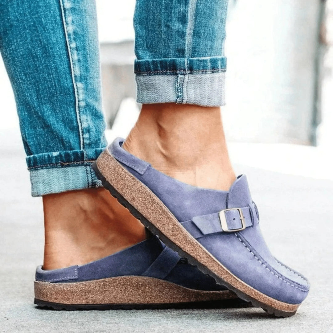 Comfortabele Orthopedische Clogs Met Kurkzool En Gesp Voor Dames