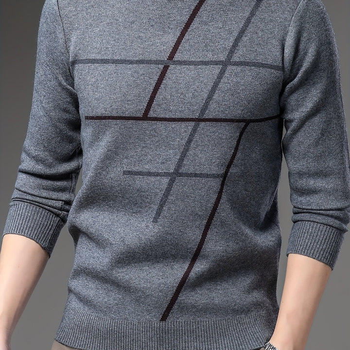 Trui Merinowol Heren - Stijlvolle Herfstkleding - Streep - Regular Fit - Puento Fortade - TP - Essential