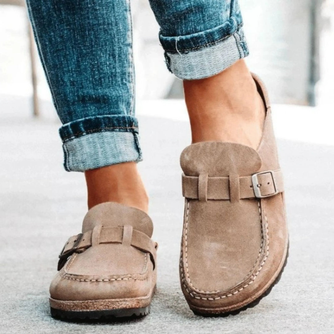 Comfortabele Orthopedische Clogs Met Kurkzool En Gesp Voor Dames