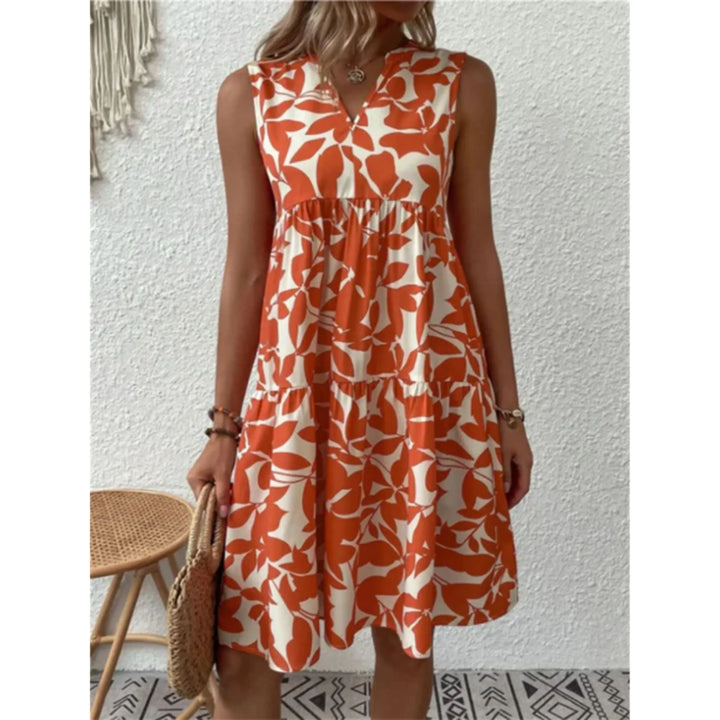 Zomerse Midi Jurk Met Print En V Hals Voor Dames