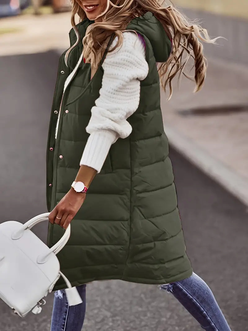 Puffer Bodywarmer met Hoodie en Ritszakken voor Dames