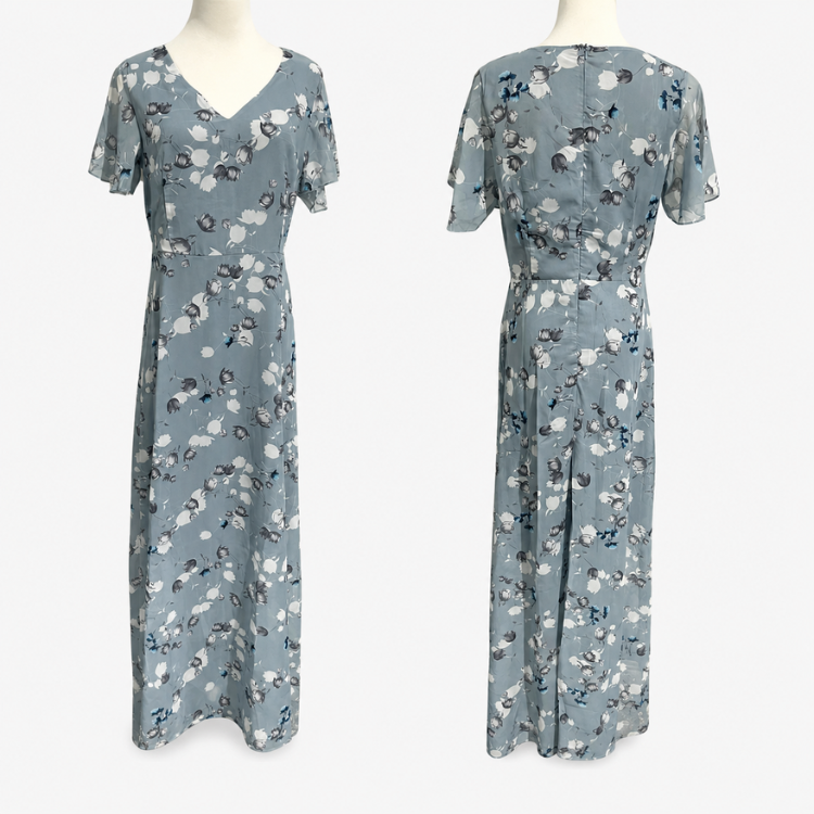 Maxi Jurk Met Bloemenprint En V Hals Voor Dames