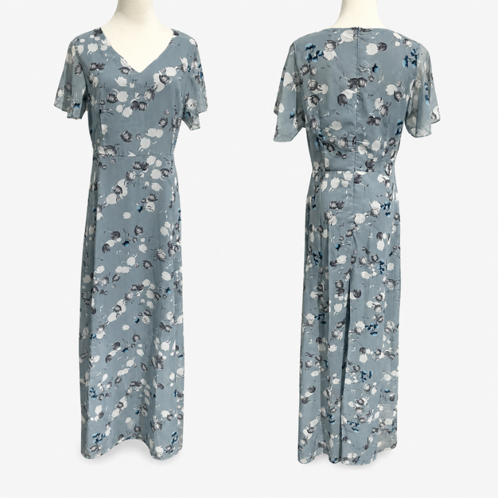 Maxi Jurk Met Bloemenprint En V Hals Voor Dames
