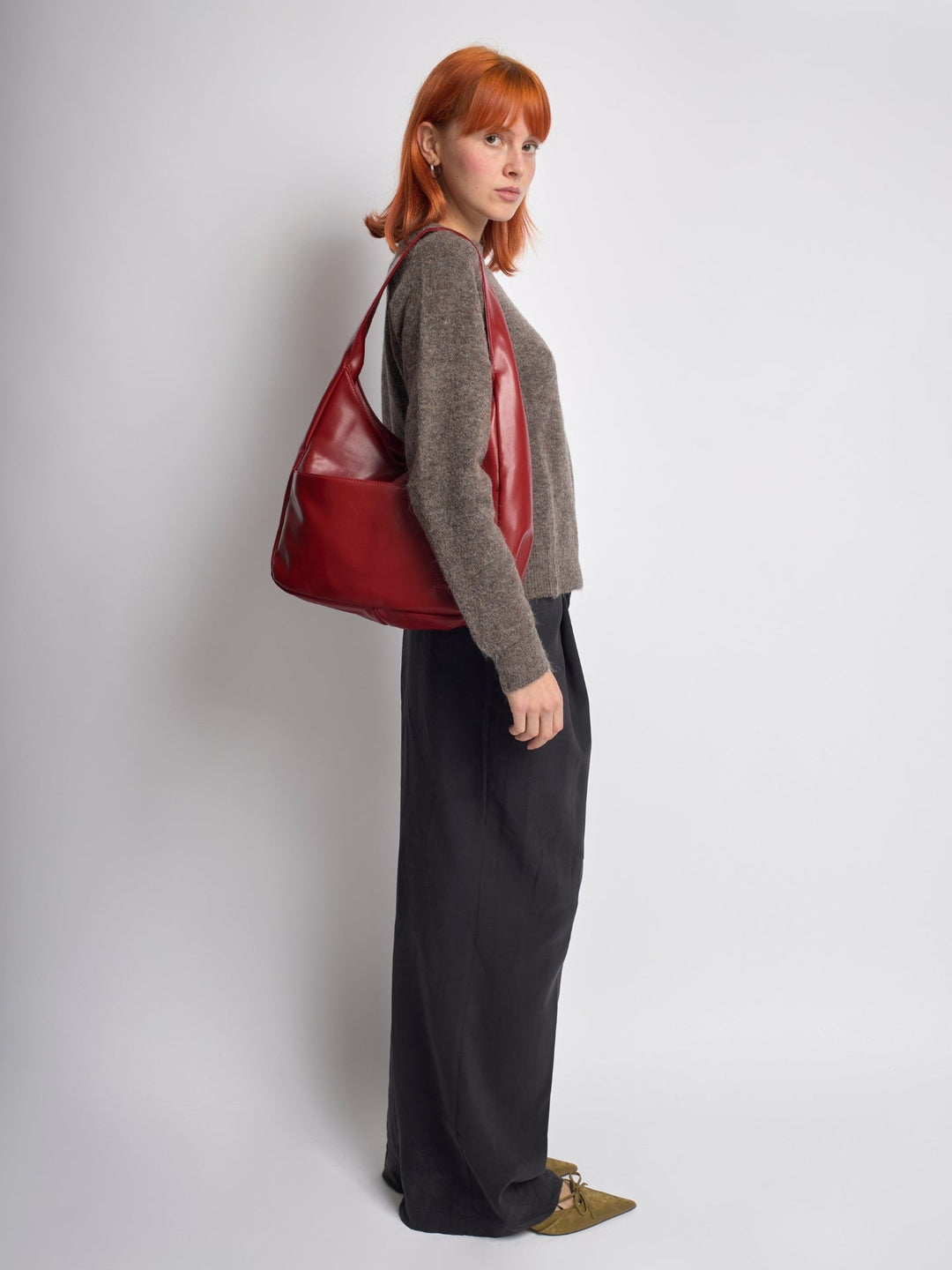 Minimalistisch vegan leer hobo schoudertas