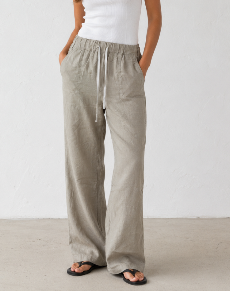Comfortabele Wijde Broek Met Elastische Taille En Trekkoord Voor Dames