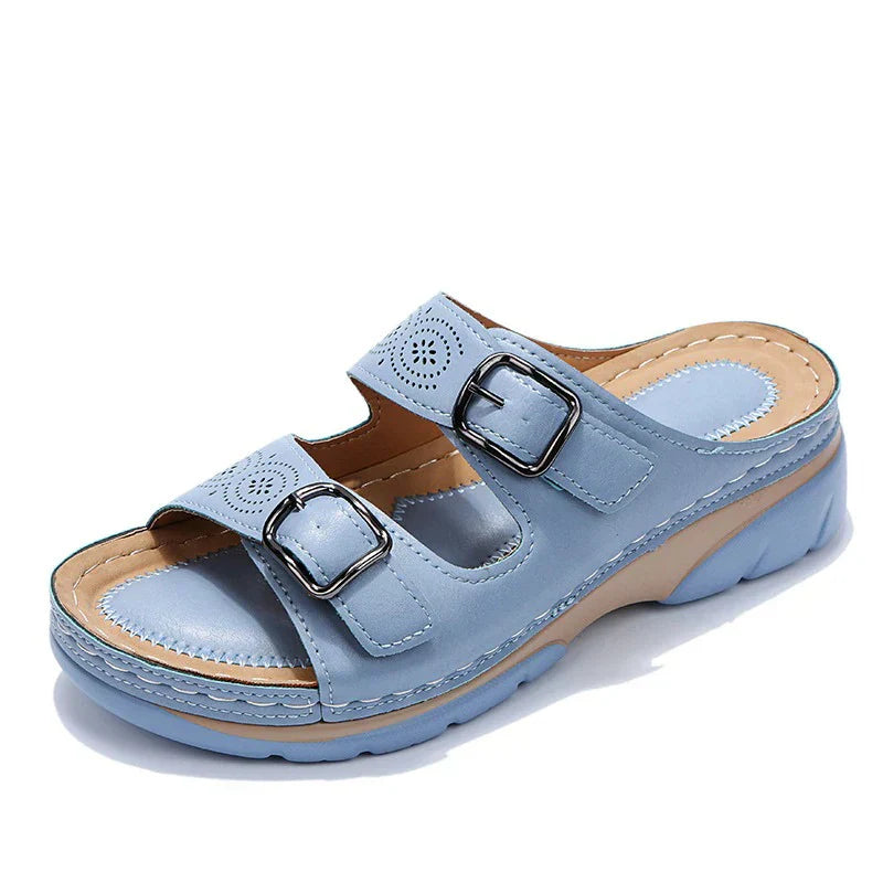 Orthopedische Sandalen Met Platformzool En Dubbele Gesp Voor Dames