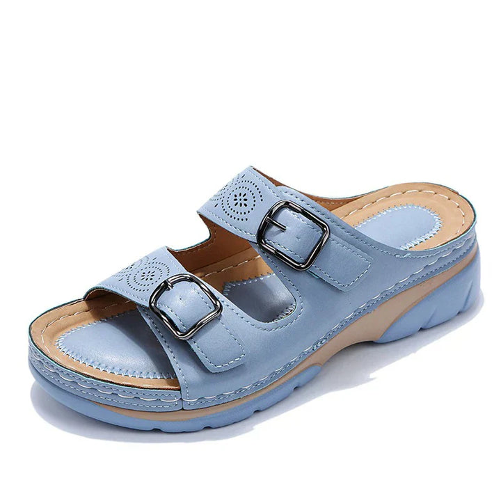 Orthopedische Sandalen Met Platformzool En Dubbele Gesp Voor Dames