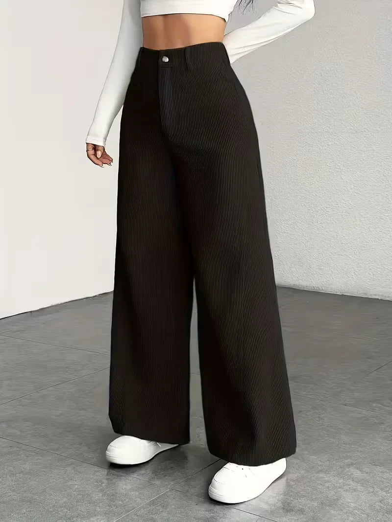 Wide leg broek met hoge taille