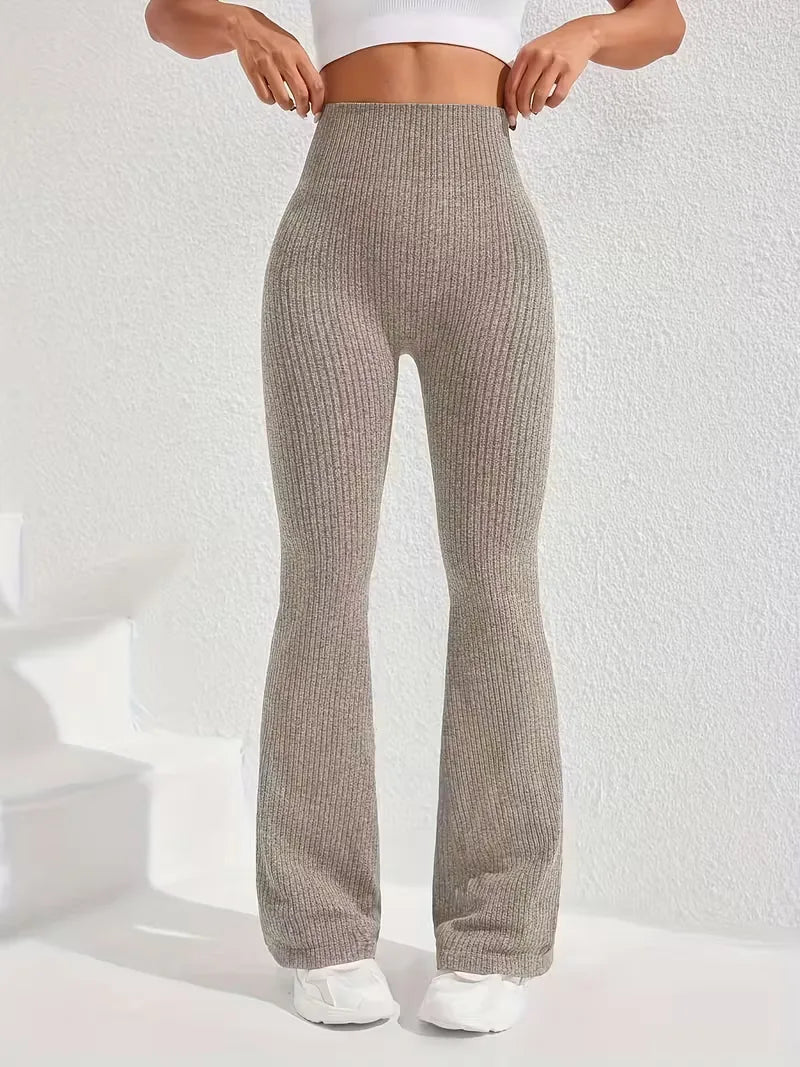 Legging met hoge taille en flared leg