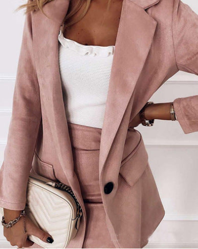 Blazer Set Met Rok En Getailleerde Pasvorm