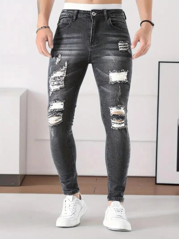 Casual Jeans Heren - Gescheurd - Hoogwaardig Denim - Ideaal voor Dagelijks Gebruik