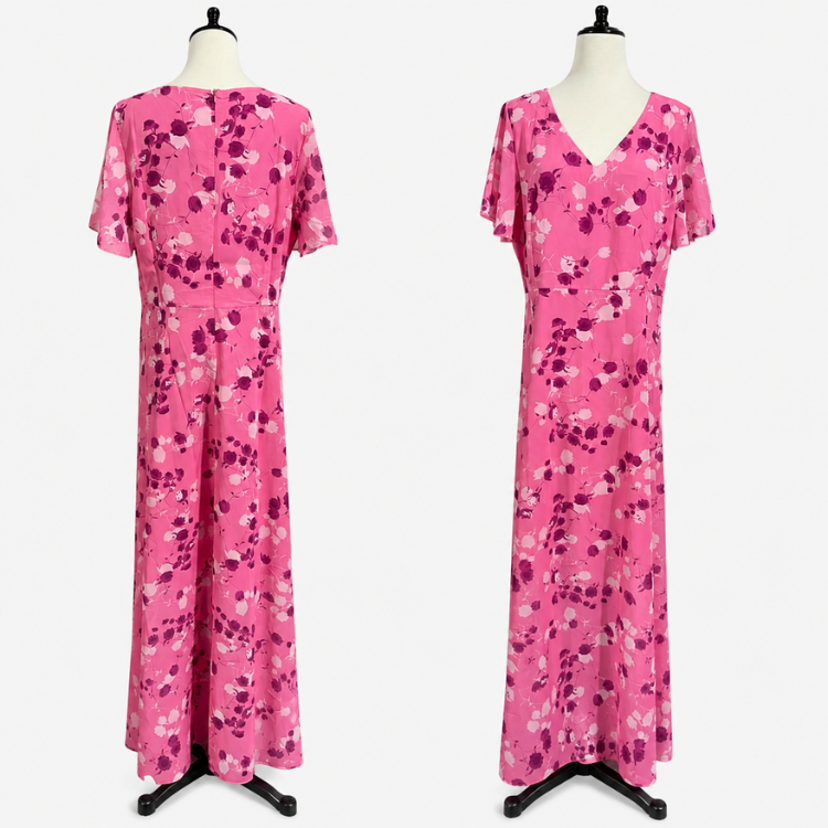 Maxi Jurk Met Bloemenprint En V Hals Voor Dames