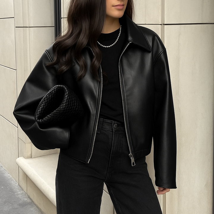 Trendy Kort Leather Look Jack voor Dames
