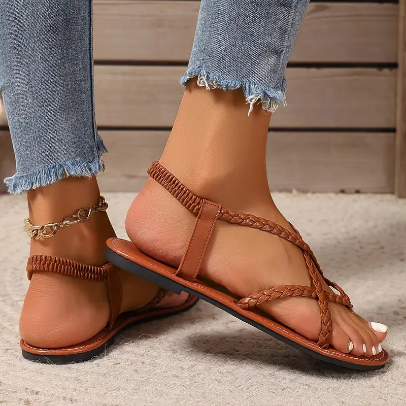 Orthopedische Sandalen Met Gevlochten Bandjes Voor Dames