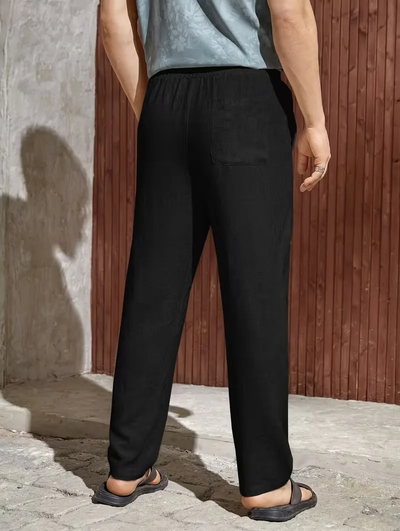 Pantalons met drawstring en straight leg