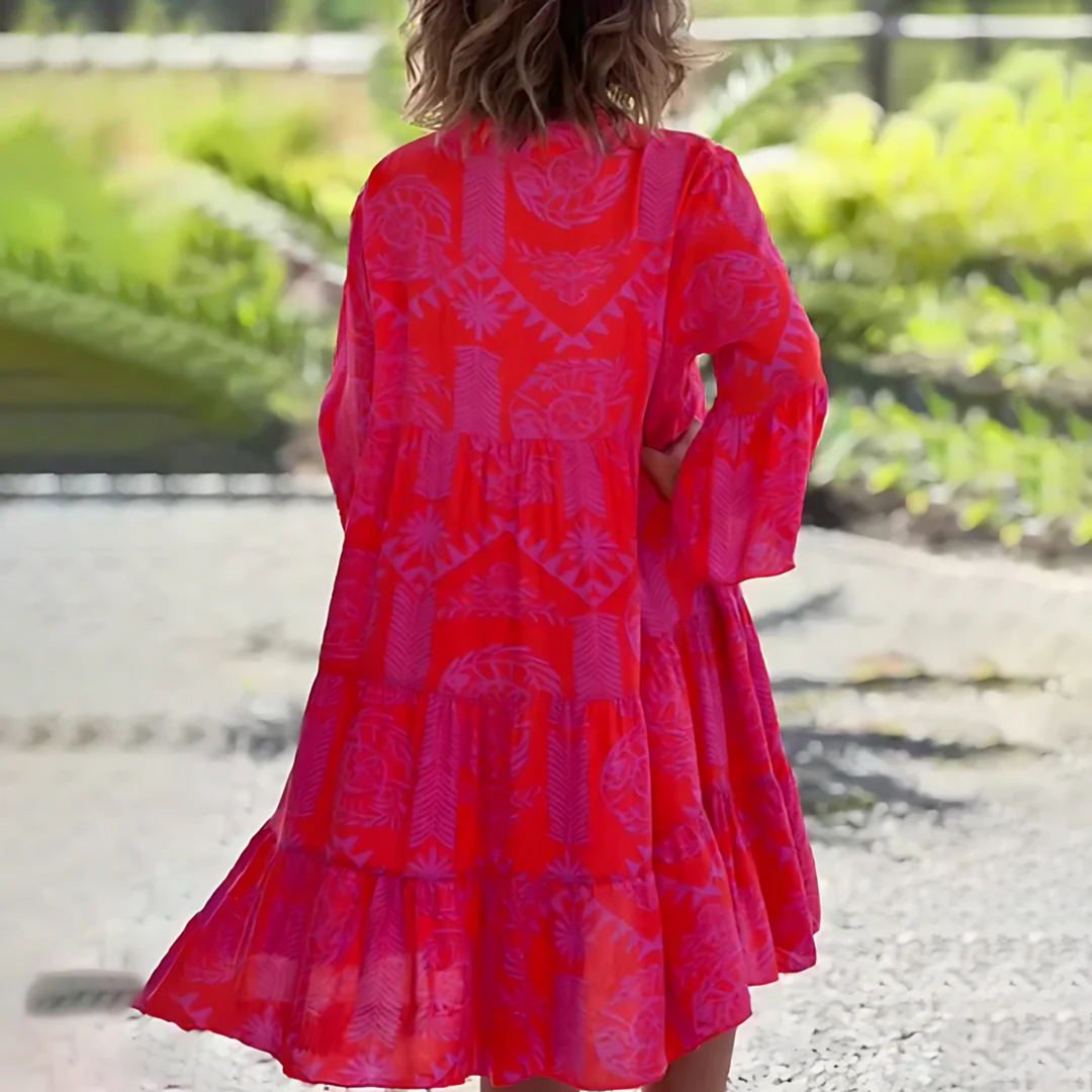 Boho Tuniekjurk Voor Dames Met Print En V Hals