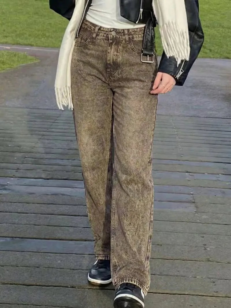 Straight jeans met mid-rise
