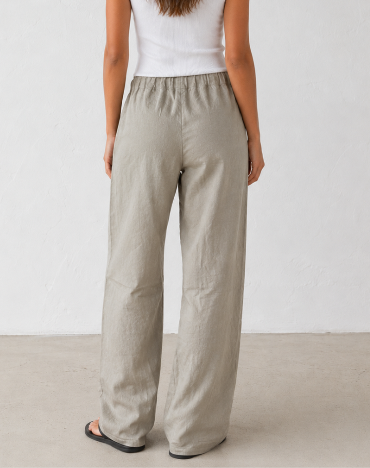 Comfortabele Wijde Broek Met Elastische Taille En Trekkoord Voor Dames