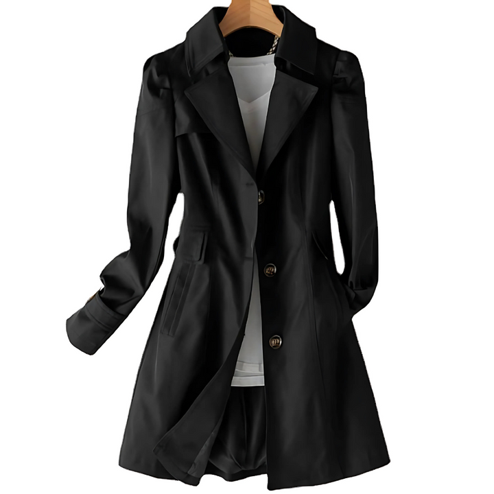 Getailleerde Dames Trenchcoat Met Knopen En Klassieke Kraag