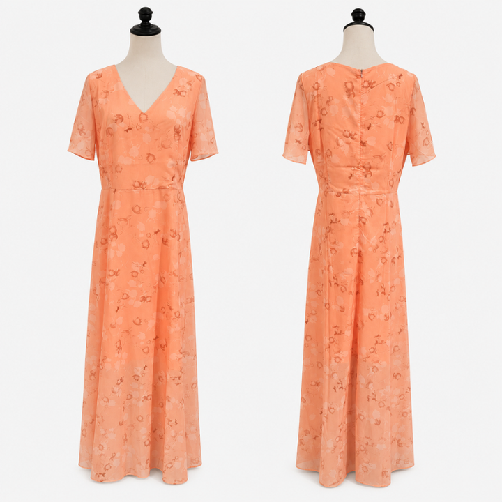 Maxi Jurk Met Bloemenprint En V Hals Voor Dames