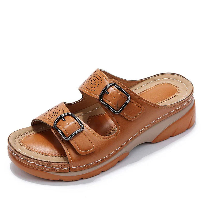 Orthopedische Sandalen Met Platformzool En Dubbele Gesp Voor Dames