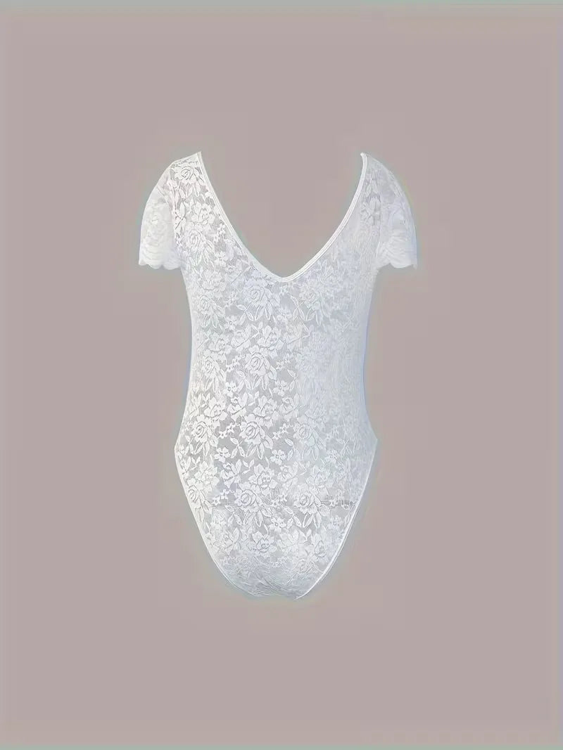 Kant bodysuit met V-hals