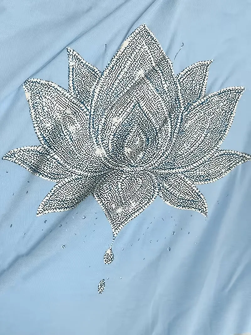 T-shirt met lotus bloemenprint