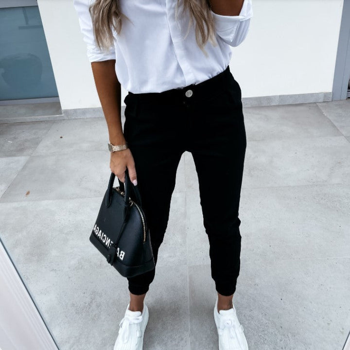 Stijlvolle Chino Broek Met Hoge Taille