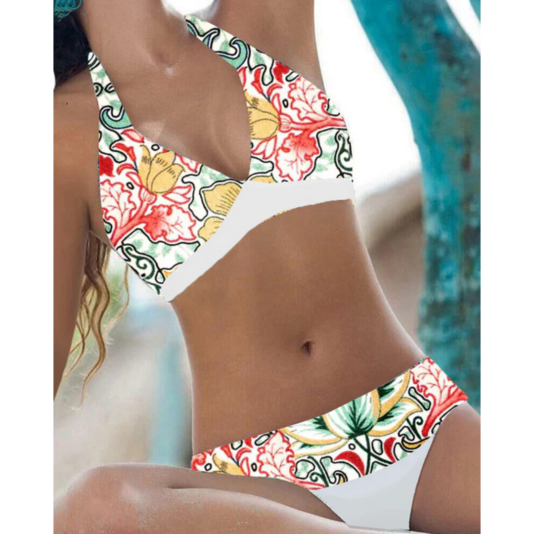 Boho Bikini Met Bloemenprint En V Hals Voor Dames