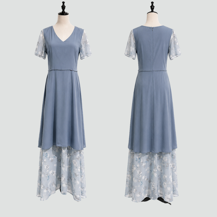 Maxi Jurk Met Bloemenprint En V Hals Voor Dames
